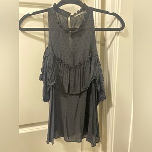 Express high neck/cold shoulder top size small